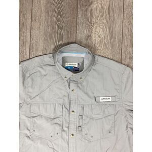 Magellan Outdoors Angler Fit Shirt Fishing Magchill Gray M Button Down‎ Pockets